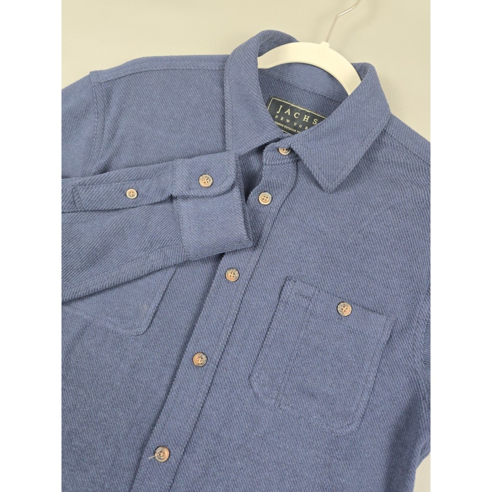 Jachs New York Mens Navy Blue Knit Long Sleeve Button Down Shirt Small NWT